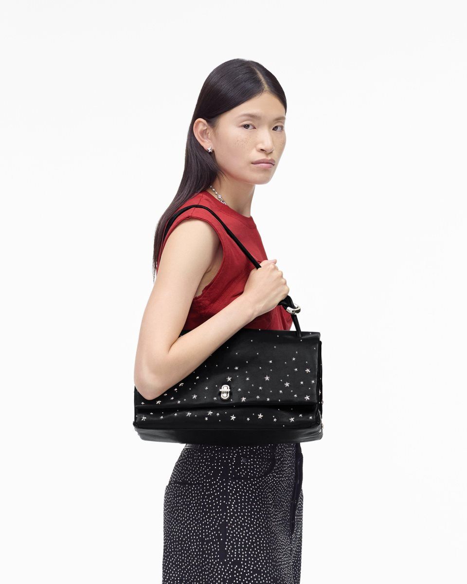 Black Marc Jacobs The Star-Studded Leather Large Dual Bag | 703615-MNI