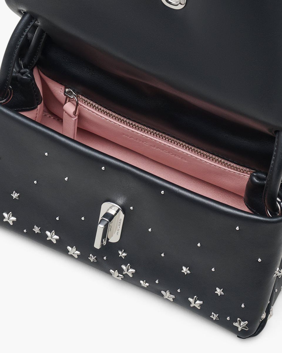 Black Marc Jacobs The Star-Studded Leather Mini Dual Bag | 652389-MWI