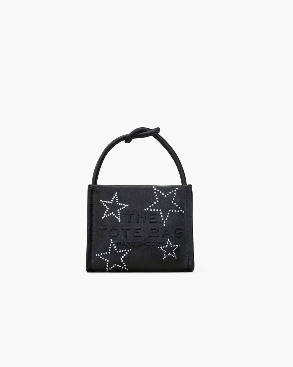 Black Marc Jacobs The Star Satin Mini Tote Bag | 408672-ZMN