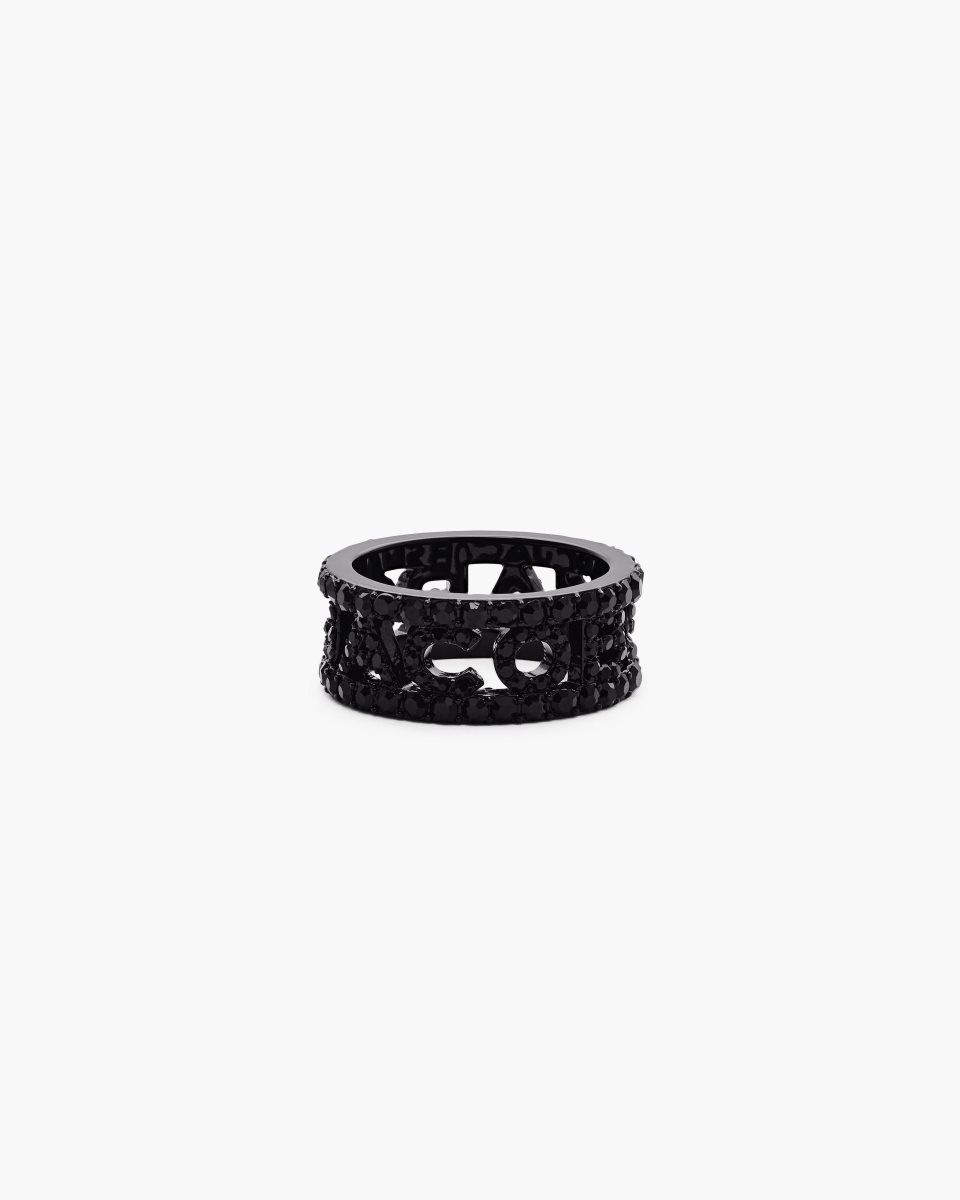 Black / Black Marc Jacobs The Monogram Pave Ring | 689052-RJQ