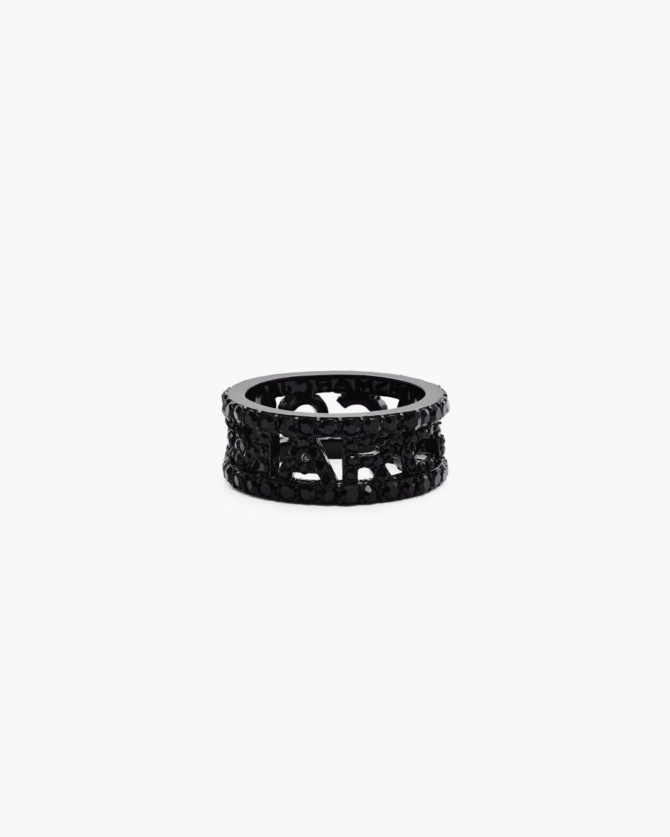 Black / Black Marc Jacobs The Monogram Pave Ring | 689052-RJQ