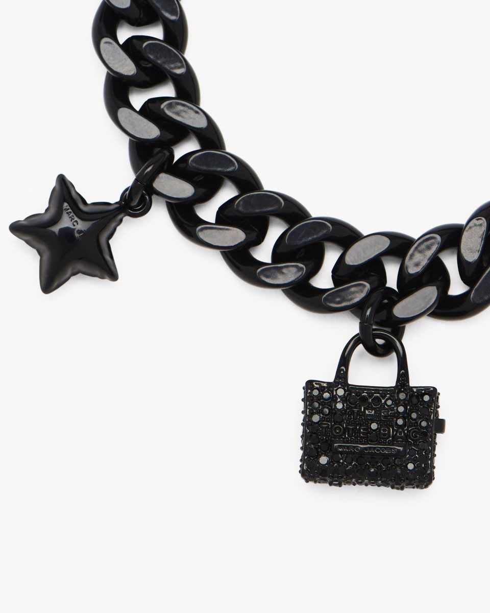 Black / Black Marc Jacobs The Pave Mini Icon Charm Bracelet | 820397-QWZ