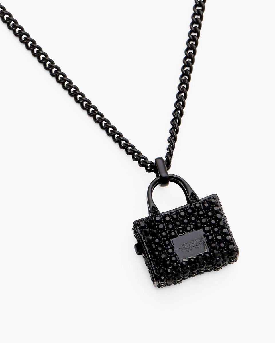 Black / Black Marc Jacobs The Pave Tote Bag Necklace | 318609-YRU