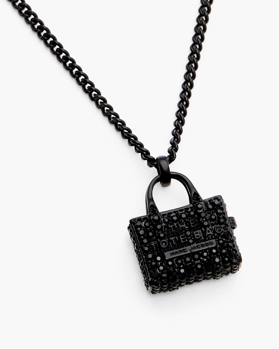 Black / Black Marc Jacobs The Pave Tote Bag Necklace | 318609-YRU