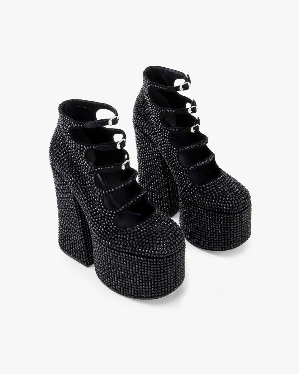 Black / Black Marc Jacobs The Rhinestone Kiki Ankle Boot | 539074-XHI