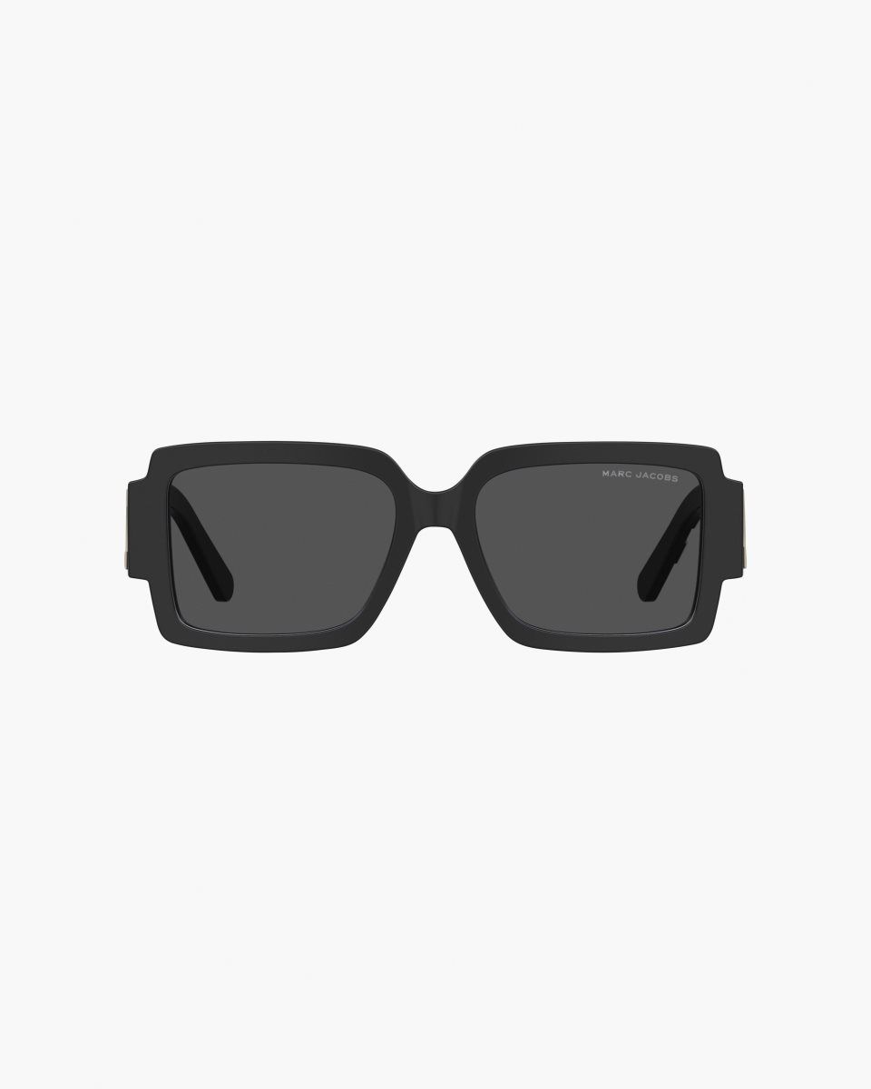 Black / White Marc Jacobs The Bold Logo Square Sunglasses | 587364-GCS