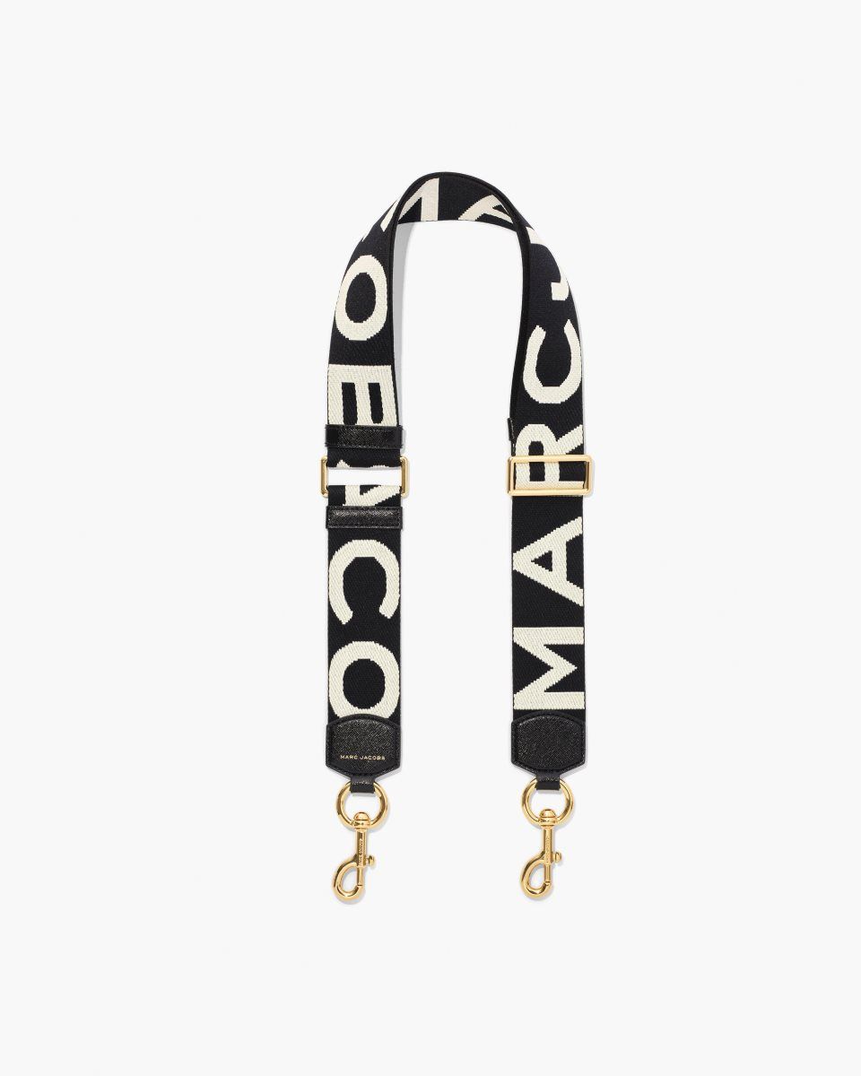 Black / White Marc Jacobs The Logo Webbing Strap | 648125-DAO