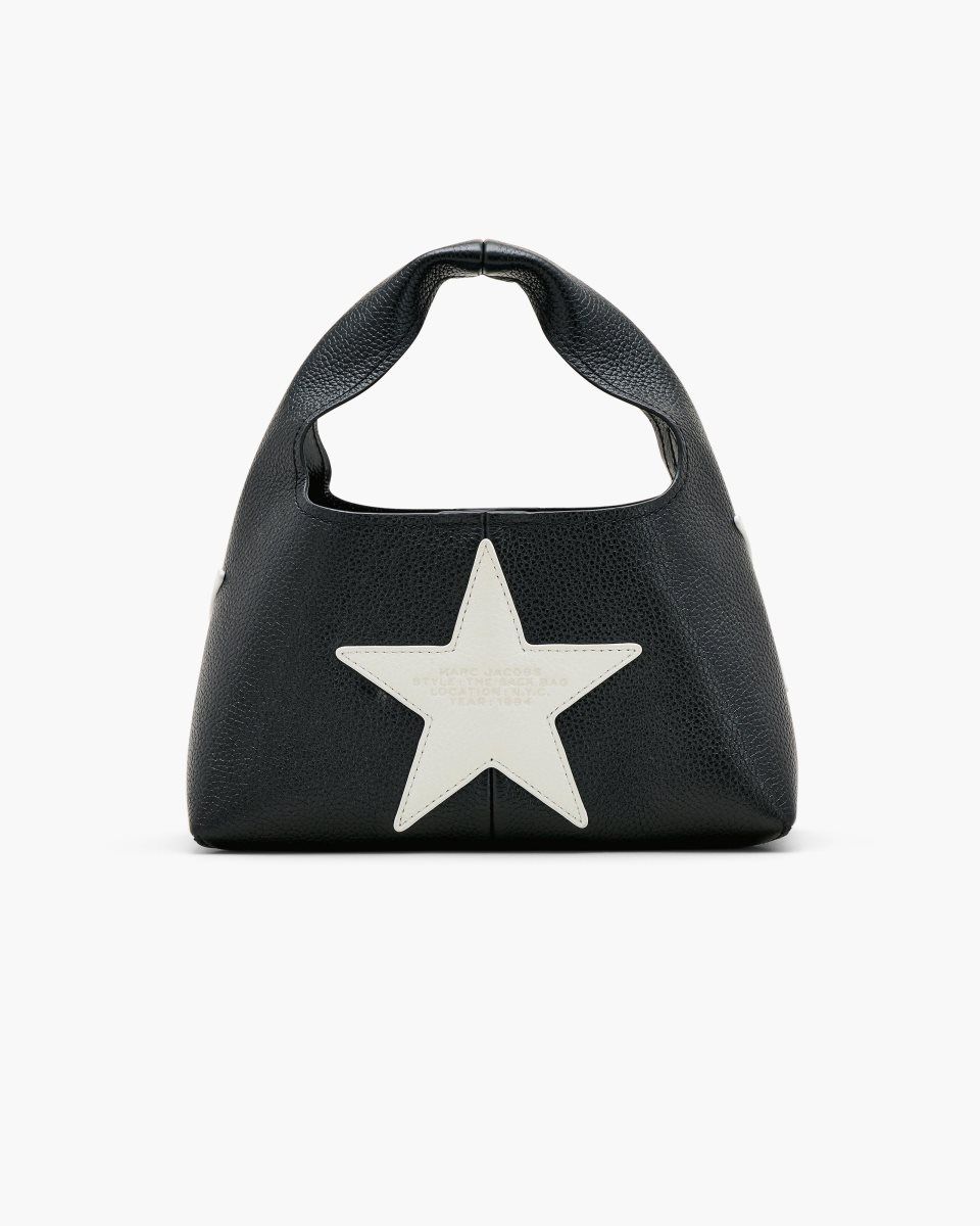 Black / White Marc Jacobs The Star Patchwork Leather Mini Sack Bag | 971548-TQY