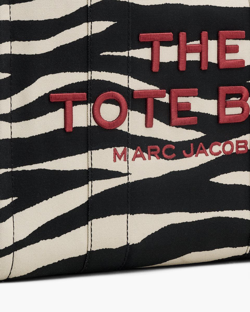 Black / White Marc Jacobs The Zebra Canvas Large Tote Bag | 207538-JST