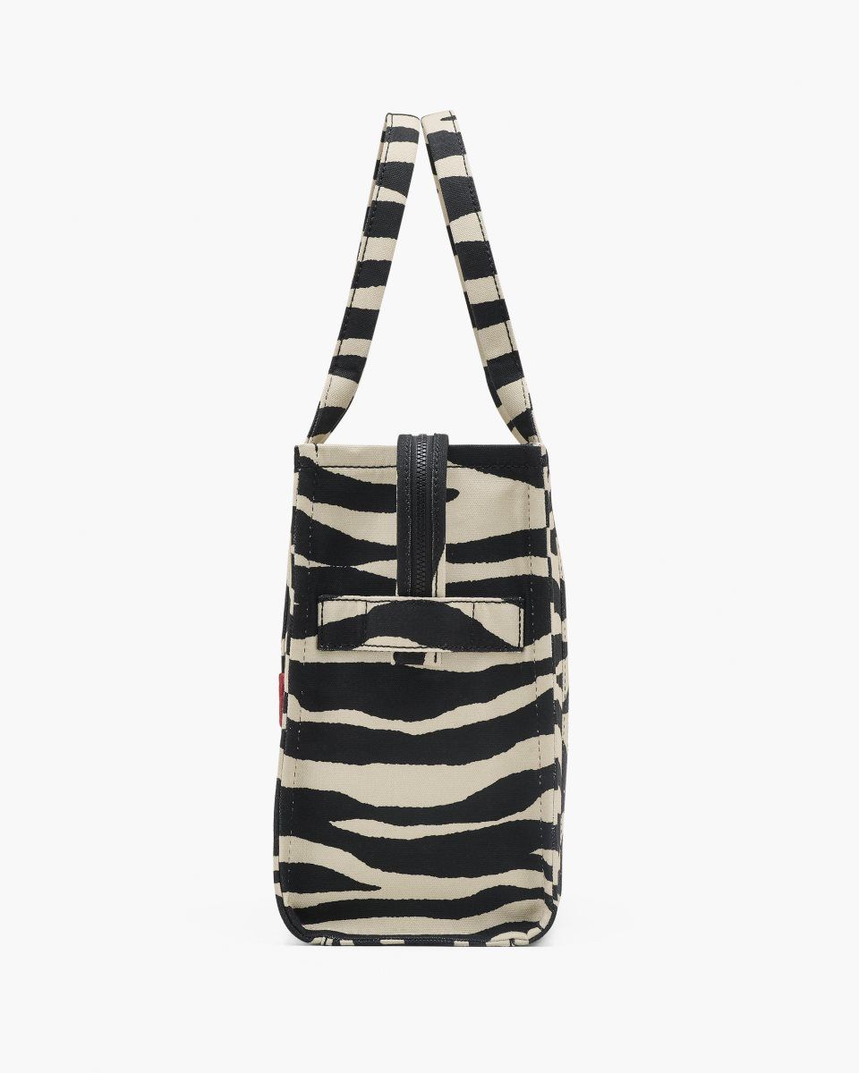 Black / White Marc Jacobs The Zebra Canvas Large Tote Bag | 207538-JST