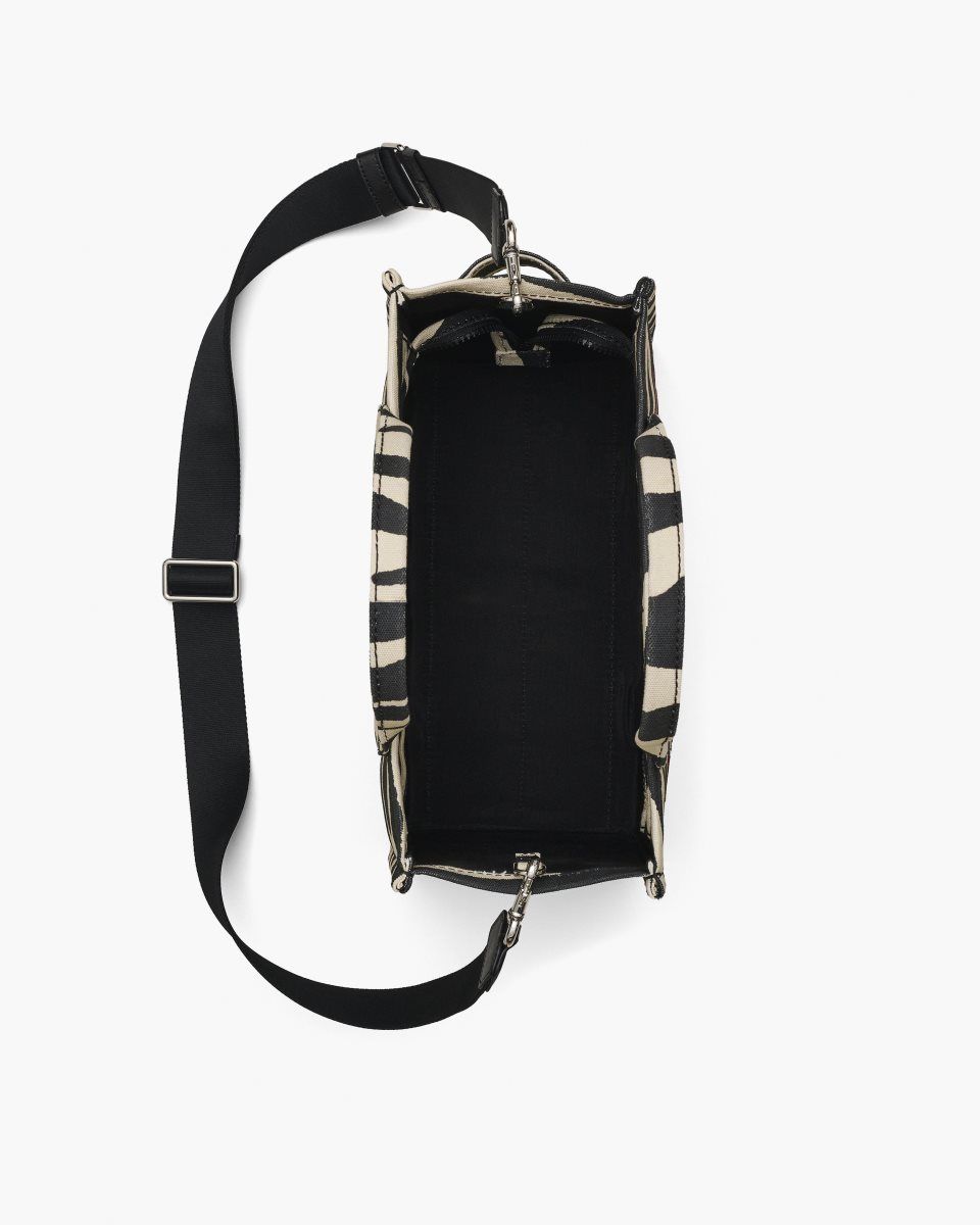 Black / White Marc Jacobs The Zebra Canvas Medium Tote Bag | 568324-YDX