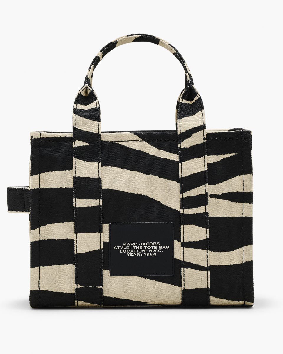 Black / White Marc Jacobs The Zebra Canvas Small Tote Bag | 045782-RSO