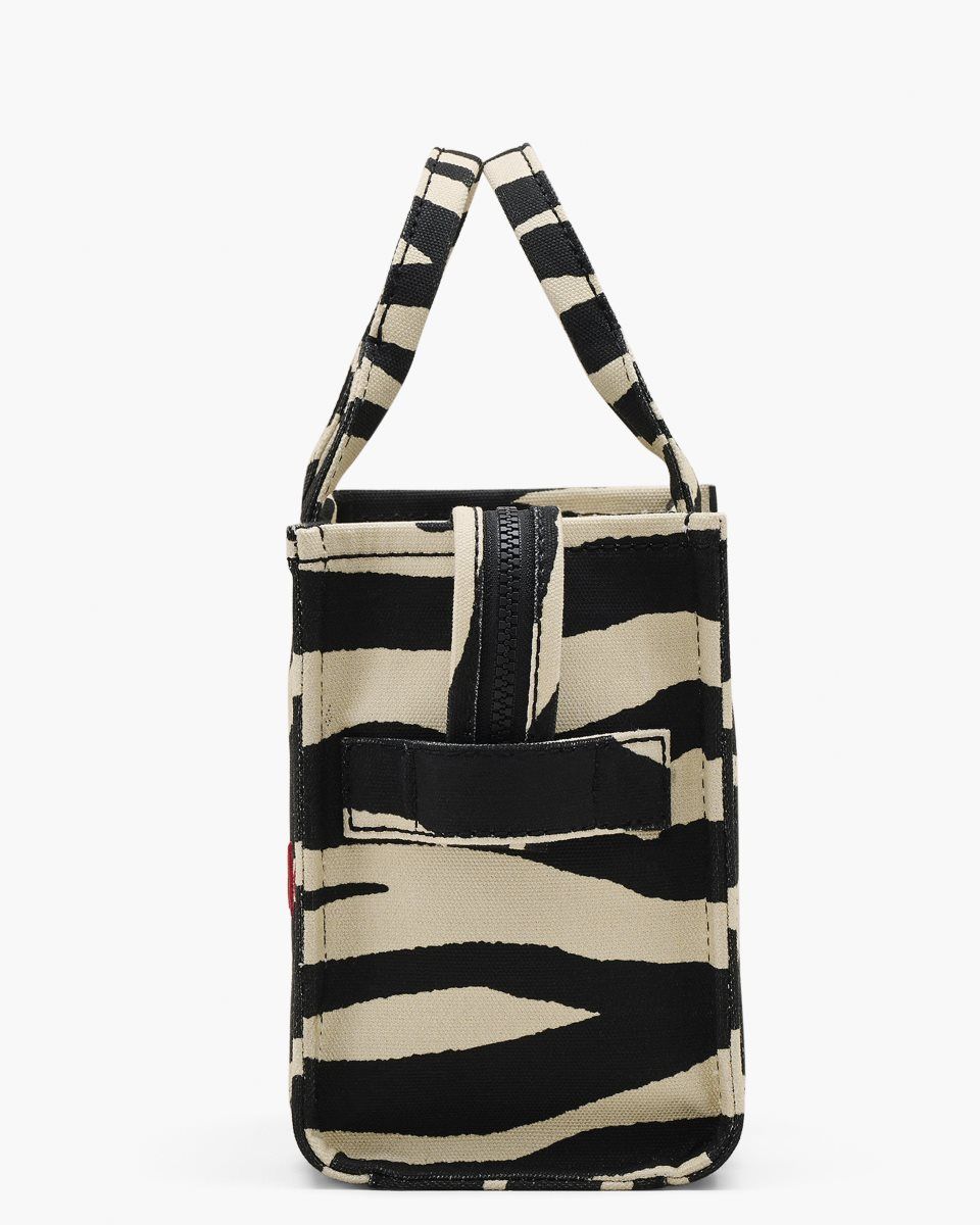 Black / White Marc Jacobs The Zebra Canvas Small Tote Bag | 045782-RSO