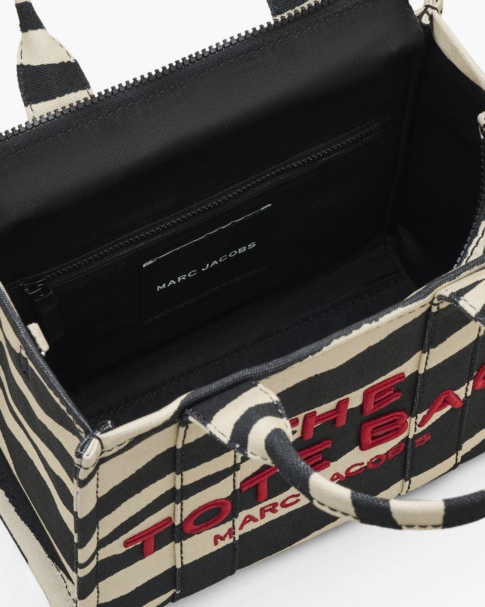 Black / White Marc Jacobs The Zebra Canvas Small Tote Bag | 045782-RSO