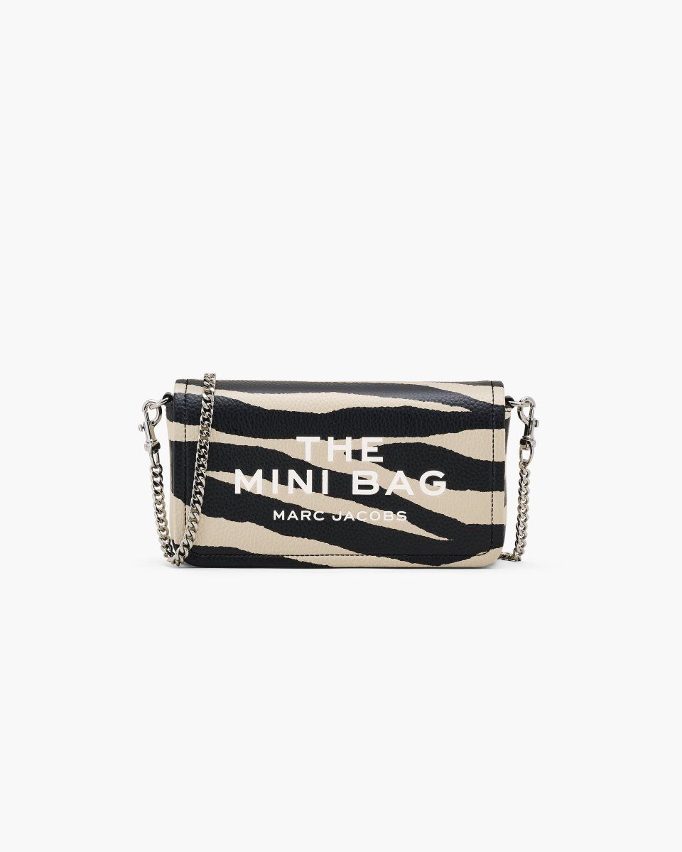 Black / White Marc Jacobs The Zebra Leather Chain Mini Bag | 371409-LCQ