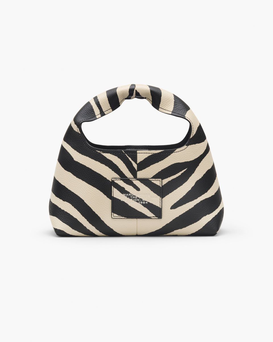 Black / White Marc Jacobs The Zebra Leather Mini Sack Bag | 810697-ZJQ