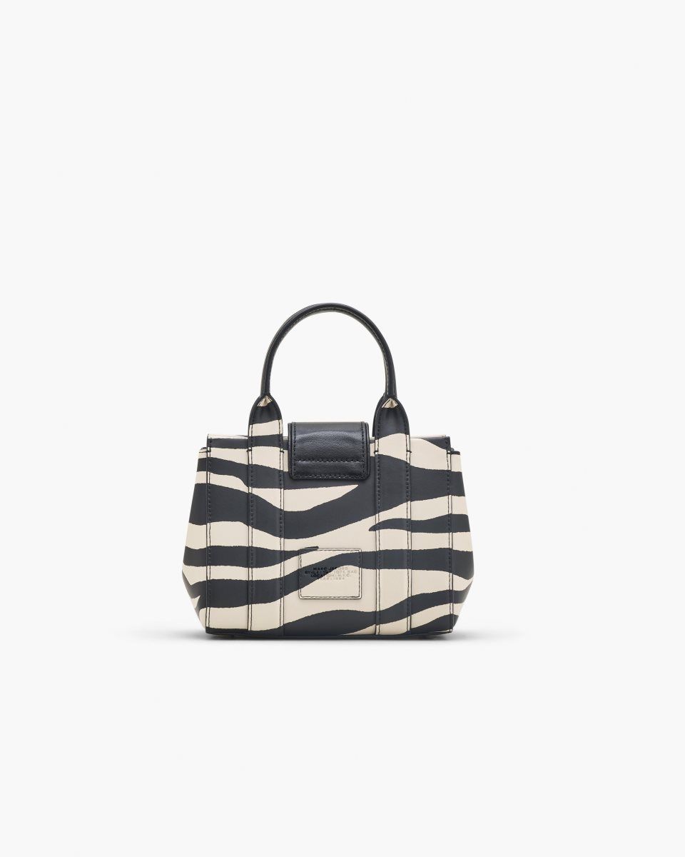 Black / White Marc Jacobs The Zebra Turnlock Crossbody Tote Bag | 407598-HDU