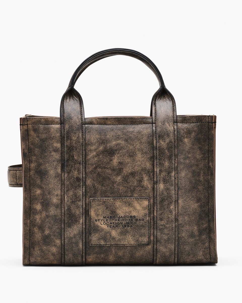 Brown Marc Jacobs The Distressed Leather Medium Tote Bag | 891746-IGE