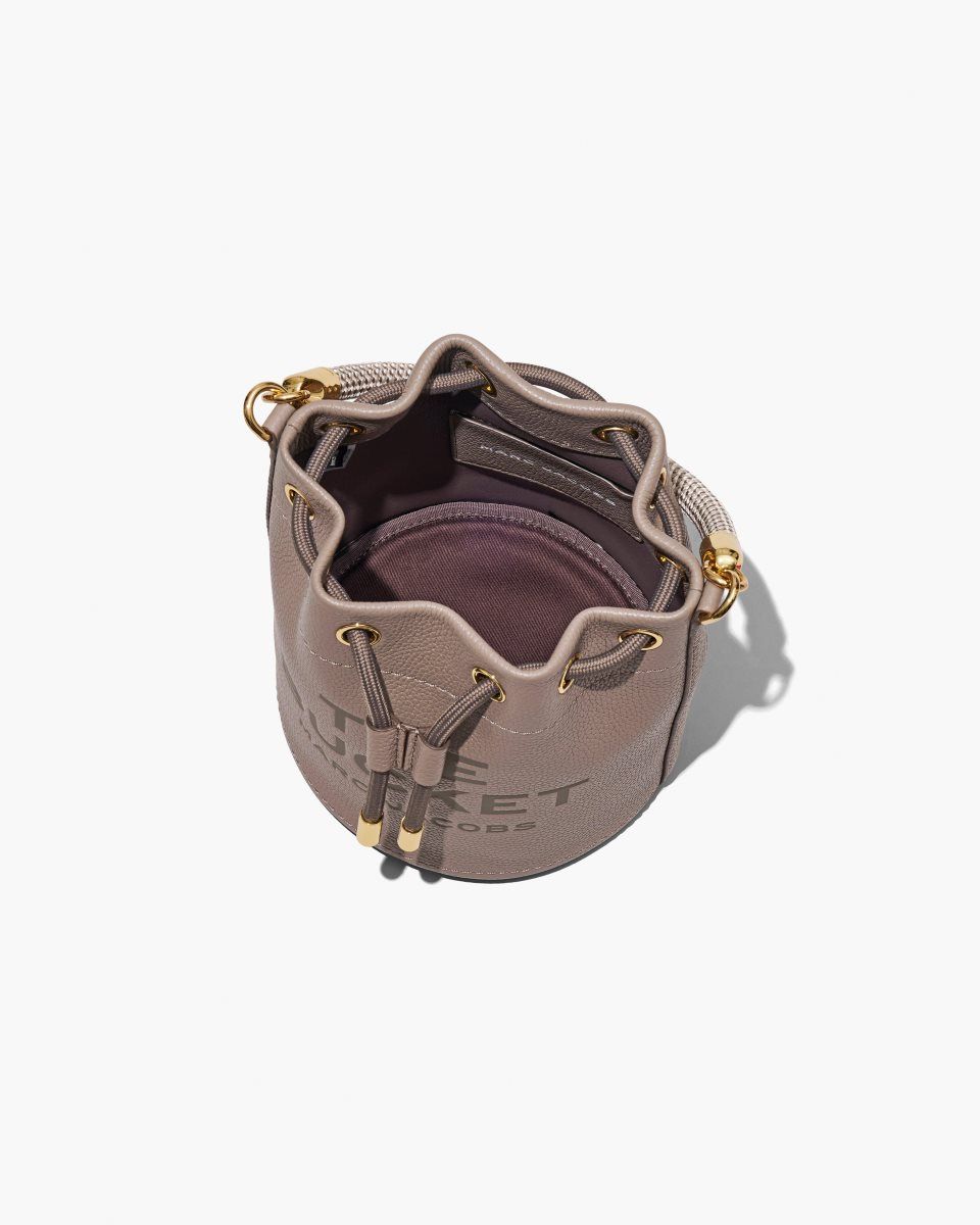 Cement Marc Jacobs The Leather Bucket Bag | 528134-IOG