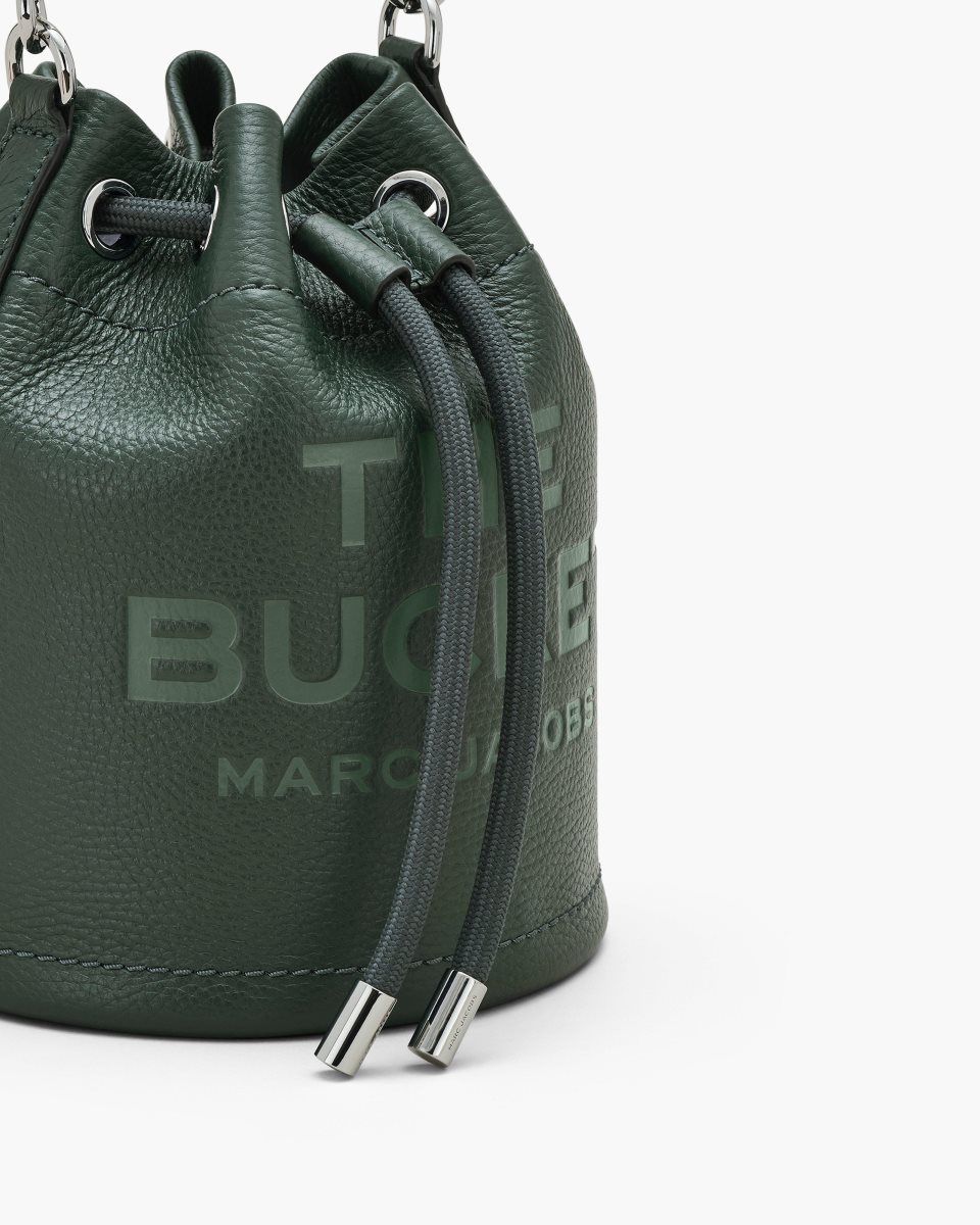 Dark Green Marc Jacobs The Leather Bucket Bag | 930246-BUT