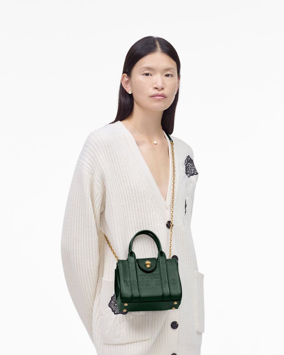 Dark Green Marc Jacobs The Turnlock Crossbody Tote Bag | 413826-GZT