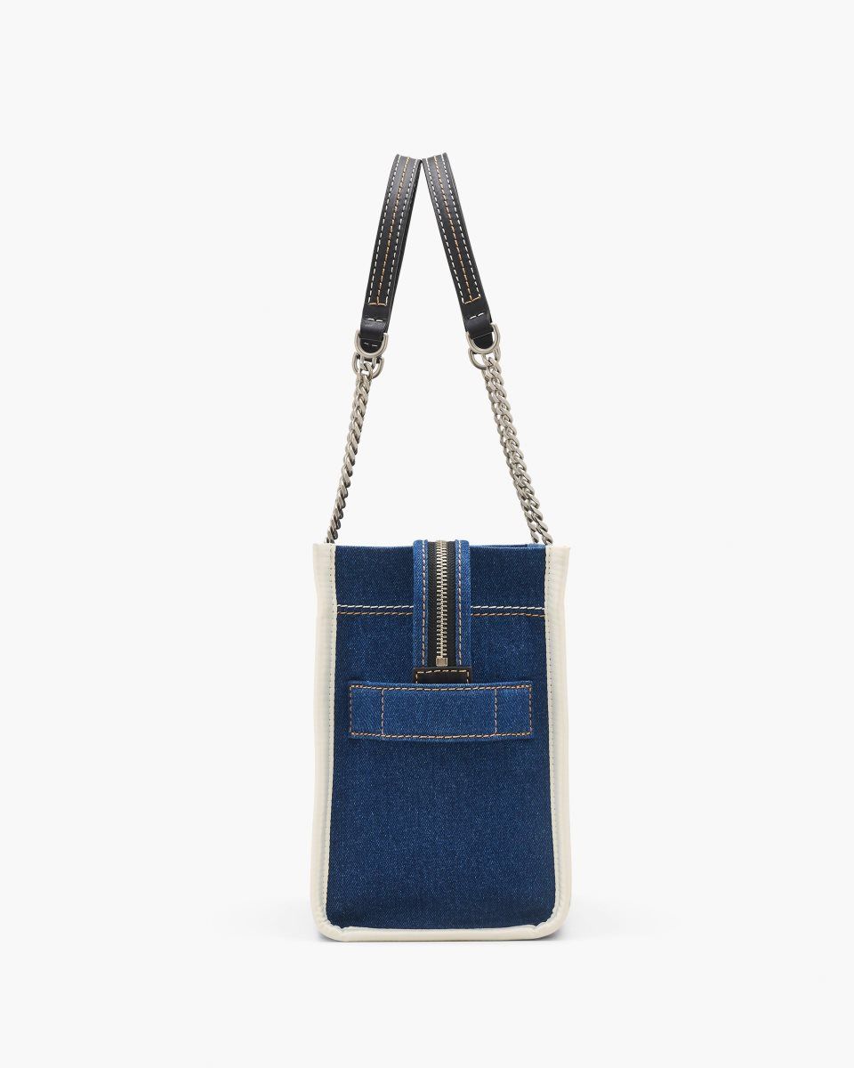 Dark Wash Marc Jacobs The Denim Chain Medium Tote Bag | 635940-VJX