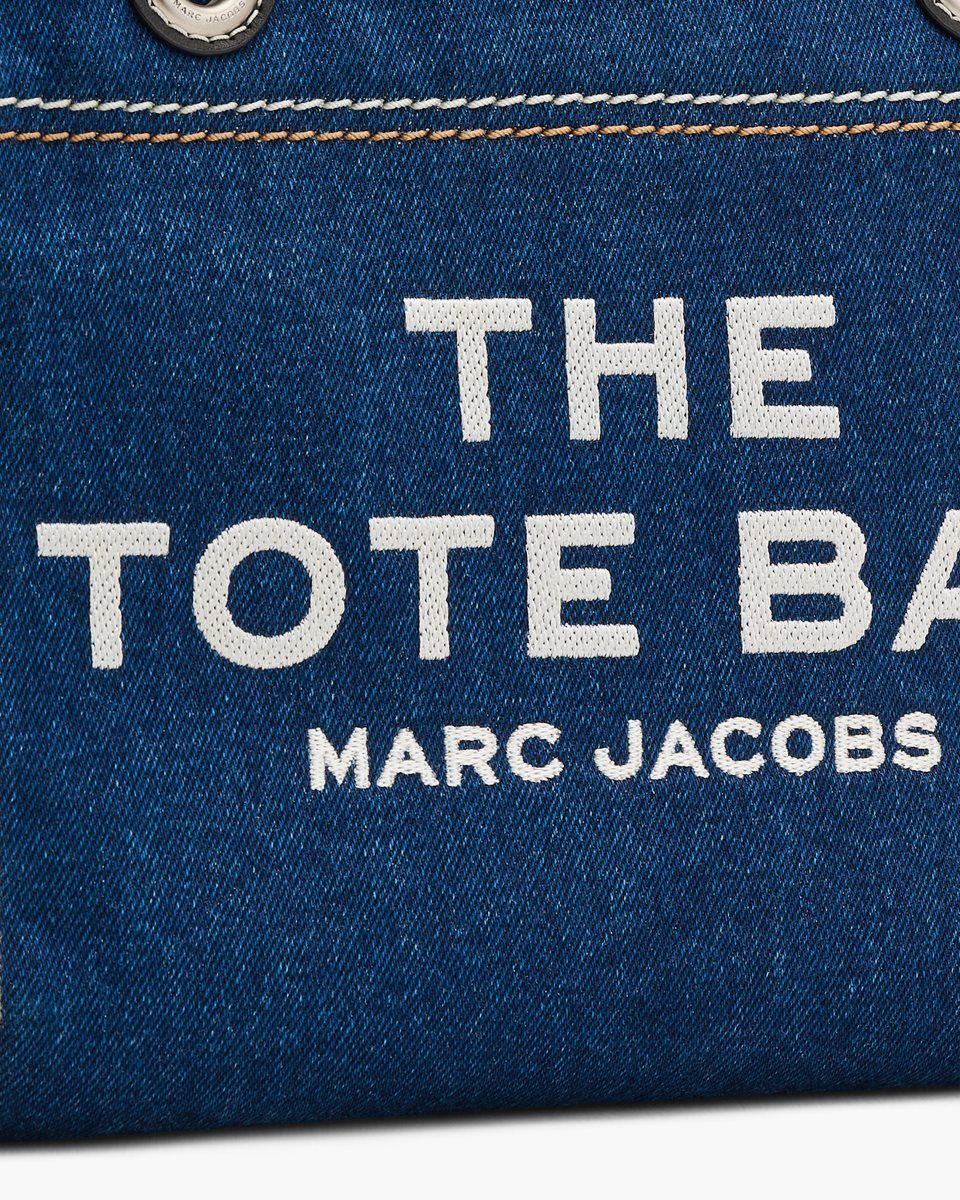 Dark Wash Marc Jacobs The Denim Chain Small Tote Bag | 470539-QCG