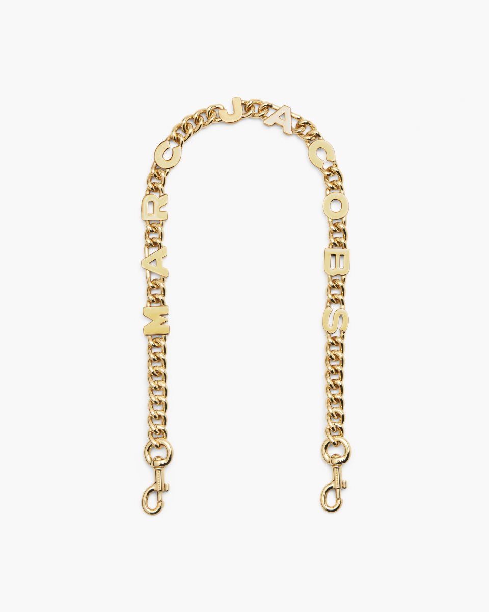 Gold Marc Jacobs The Logo Chain Shoulder Strap | 843651-CDR