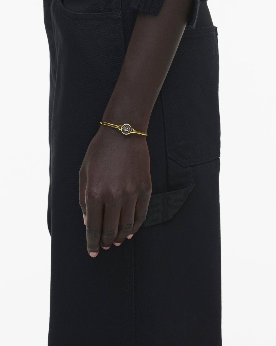 Gold / Black Marc Jacobs The Button Hinge Bracelet | 614728-GOQ