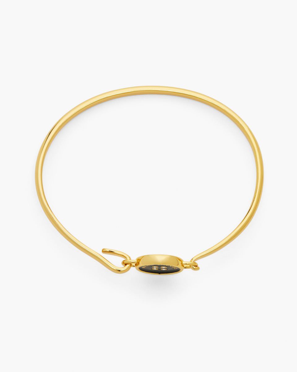 Gold / Black Marc Jacobs The Button Hinge Bracelet | 614728-GOQ