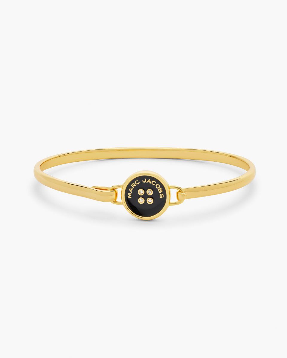 Gold / Black Marc Jacobs The Button Hinge Bracelet | 614728-GOQ