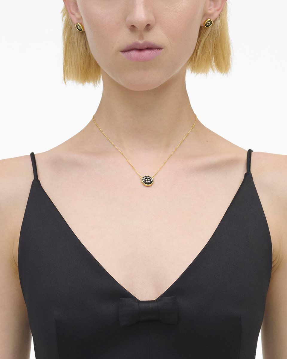 Gold / Black Marc Jacobs The Button Pendant Necklace | 569842-RNW