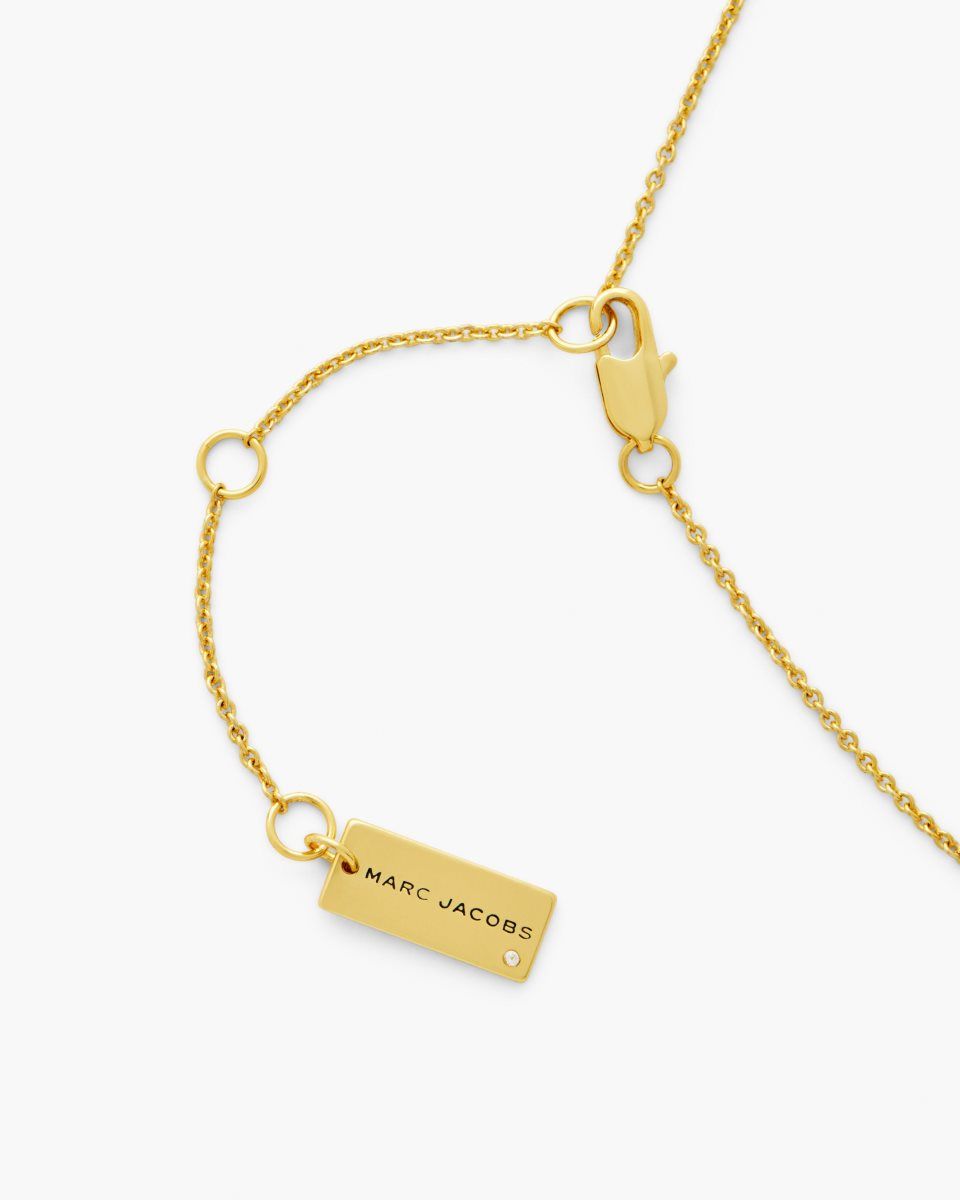 Gold / Black Marc Jacobs The Button Pendant Necklace | 569842-RNW