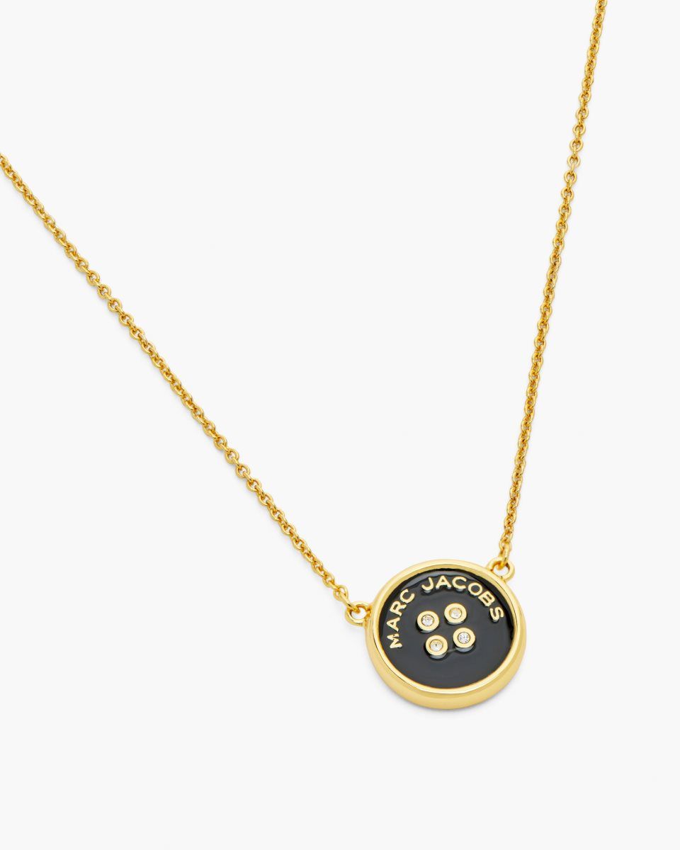 Gold / Black Marc Jacobs The Button Pendant Necklace | 569842-RNW