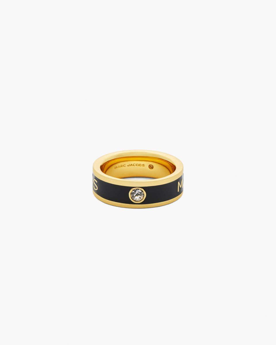 Gold / Black Marc Jacobs The Marc Jacobs Enamel Ring | 524106-MXK