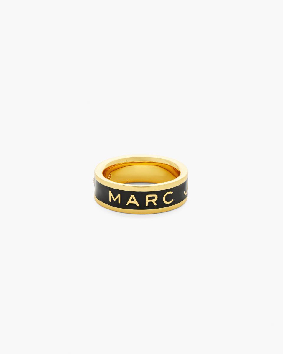 Gold / Black Marc Jacobs The Marc Jacobs Enamel Ring | 524106-MXK