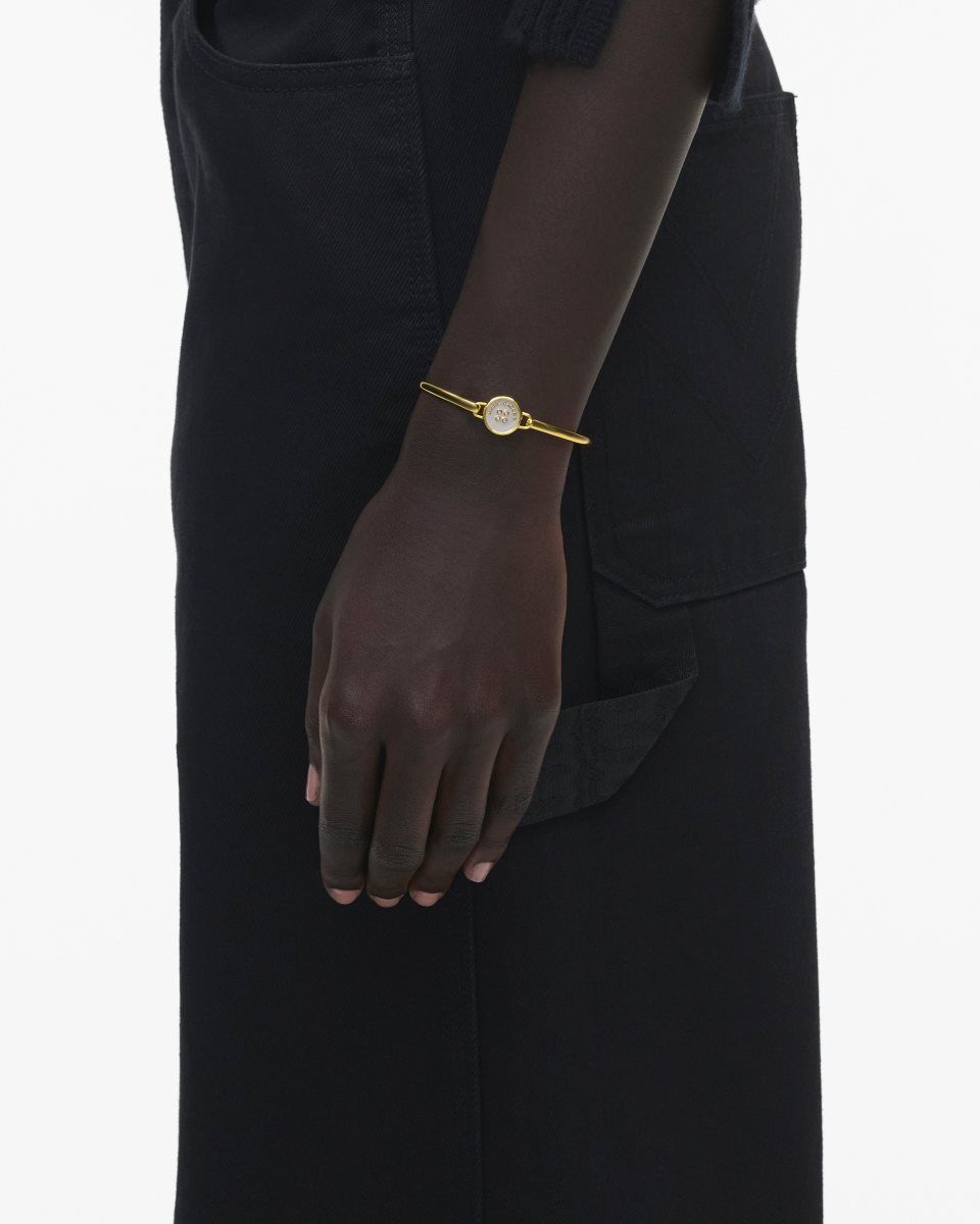 Gold / Cream Marc Jacobs The Button Hinge Bracelet | 712465-EXW