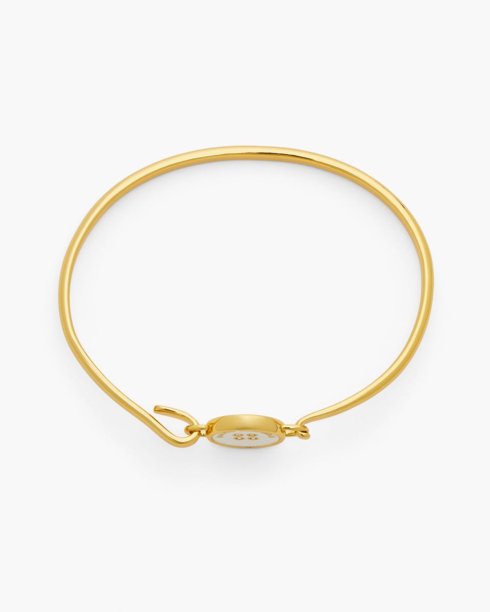 Gold / Cream Marc Jacobs The Button Hinge Bracelet | 712465-EXW