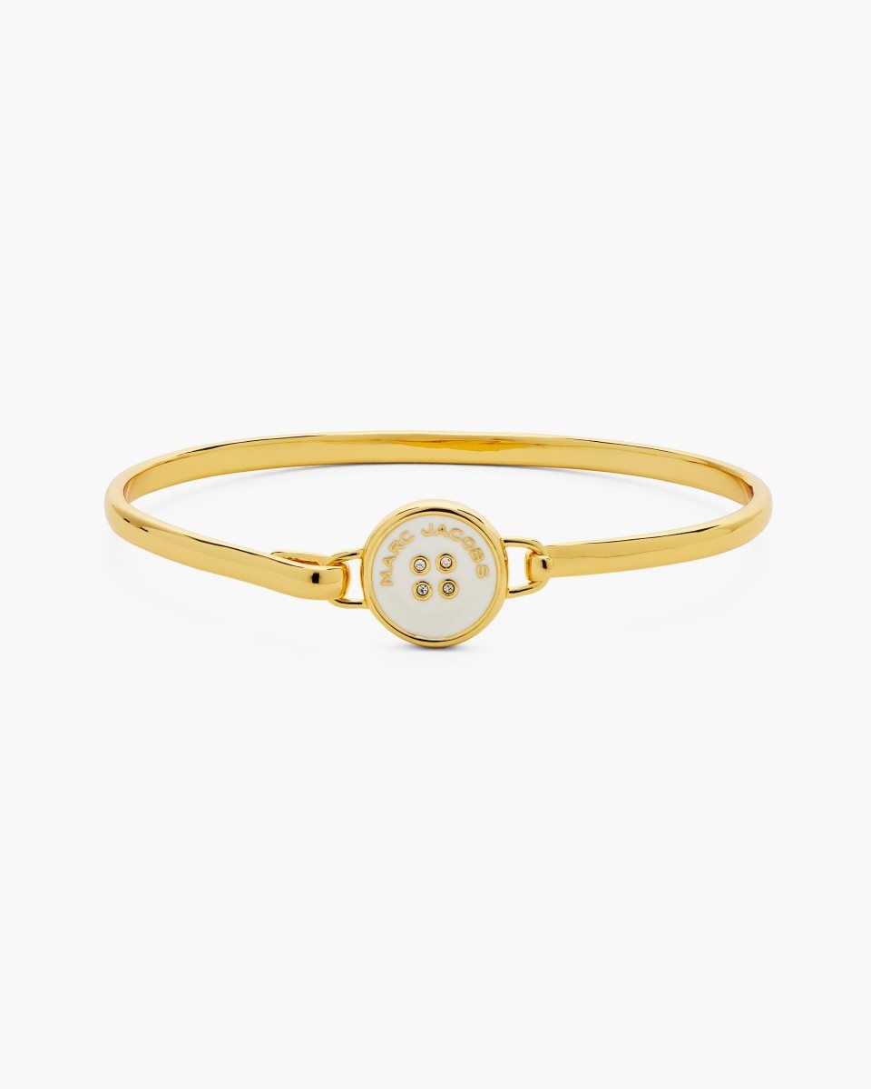 Gold / Cream Marc Jacobs The Button Hinge Bracelet | 712465-EXW