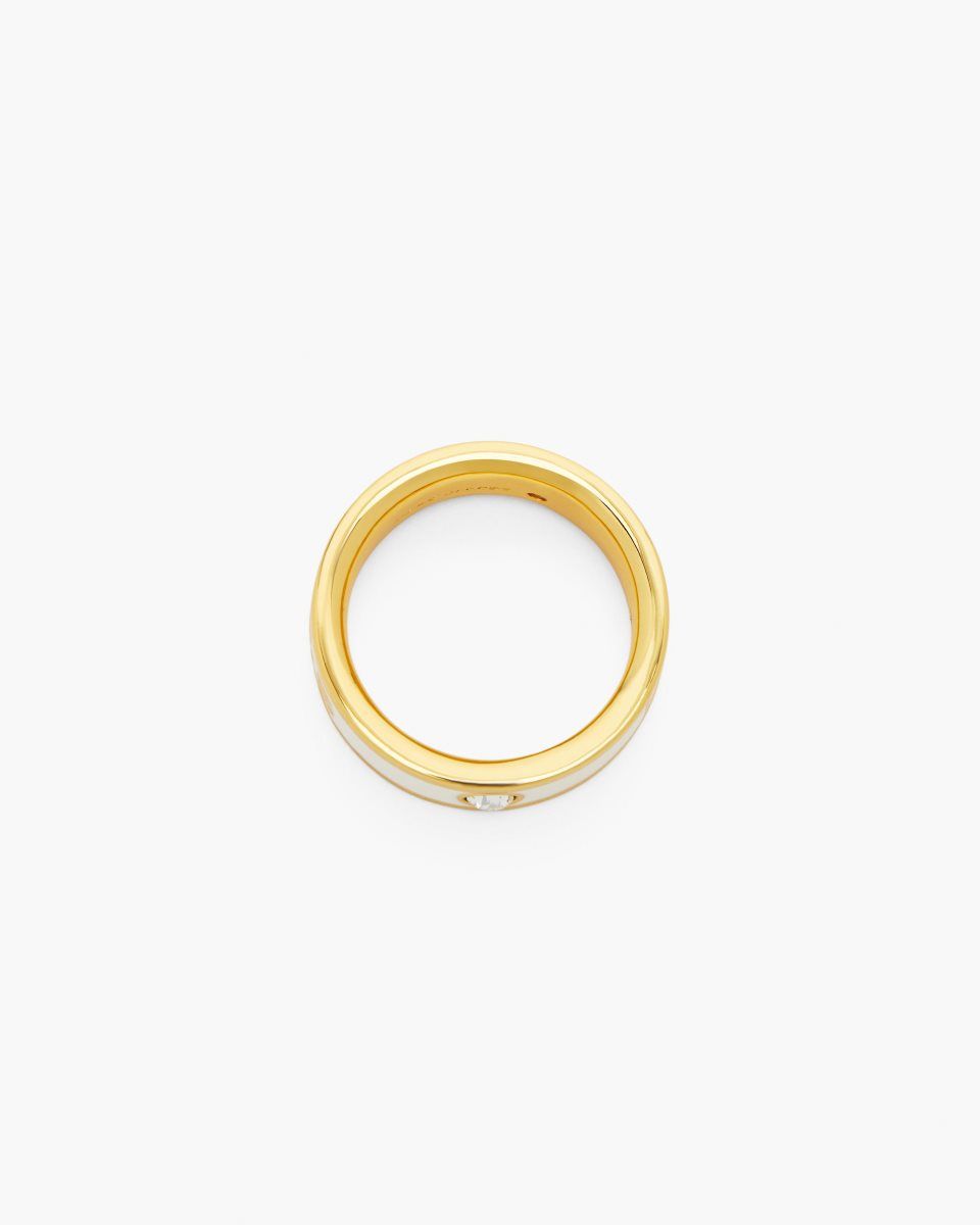 Gold / Cream Marc Jacobs The Marc Jacobs Enamel Ring | 219475-VKP