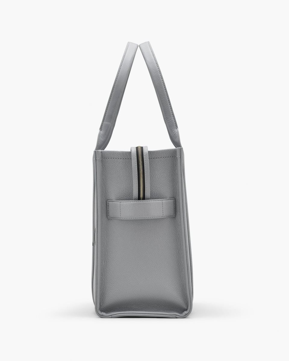 Grey Marc Jacobs The Leather Large Tote Bag | 950316-SHL