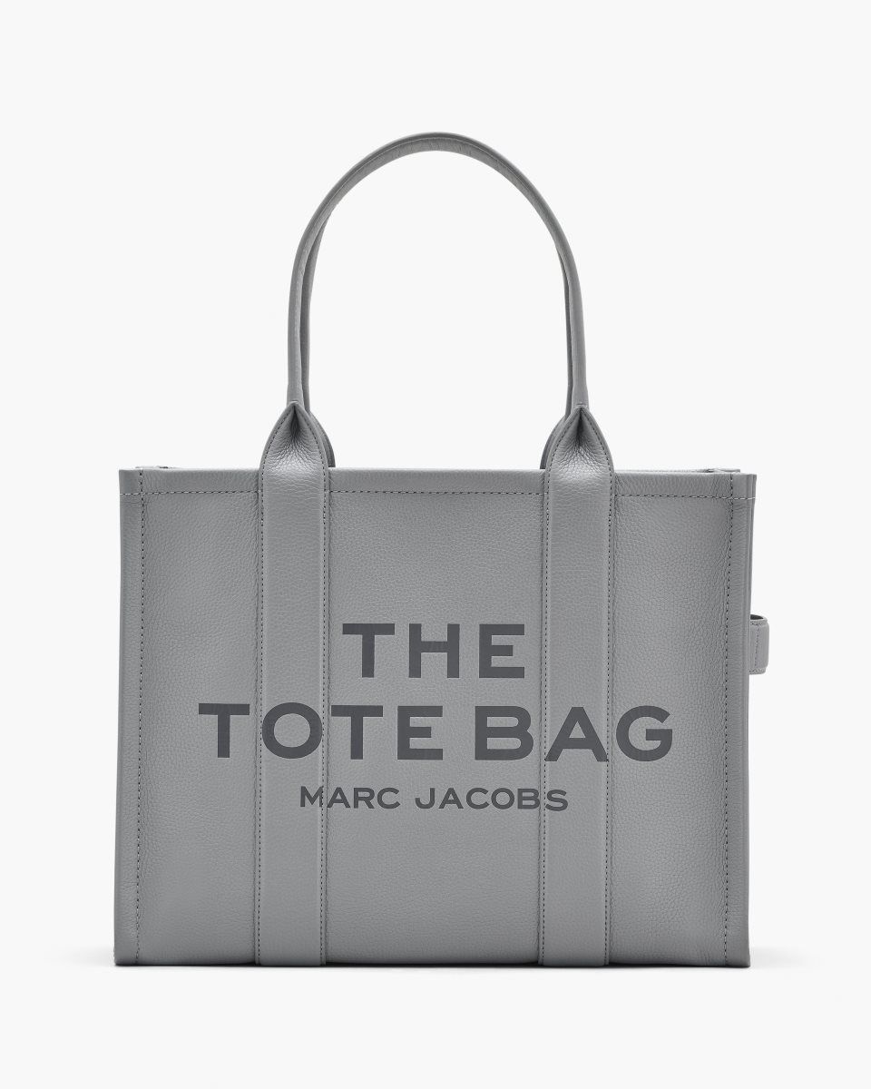 Grey Marc Jacobs The Leather Large Tote Bag | 950316-SHL