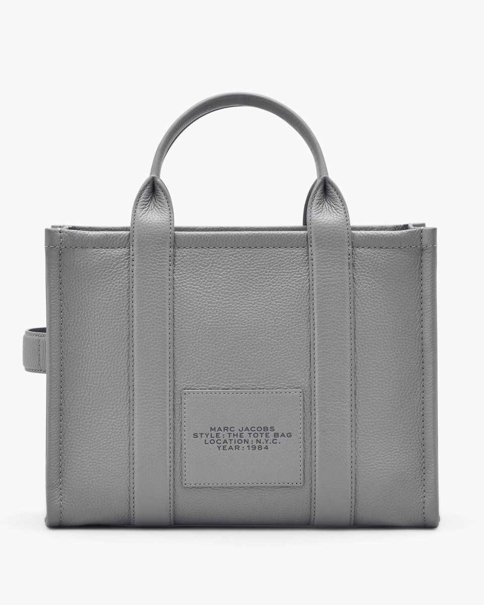 Grey Marc Jacobs The Leather Medium Tote Bag | 498376-GJN