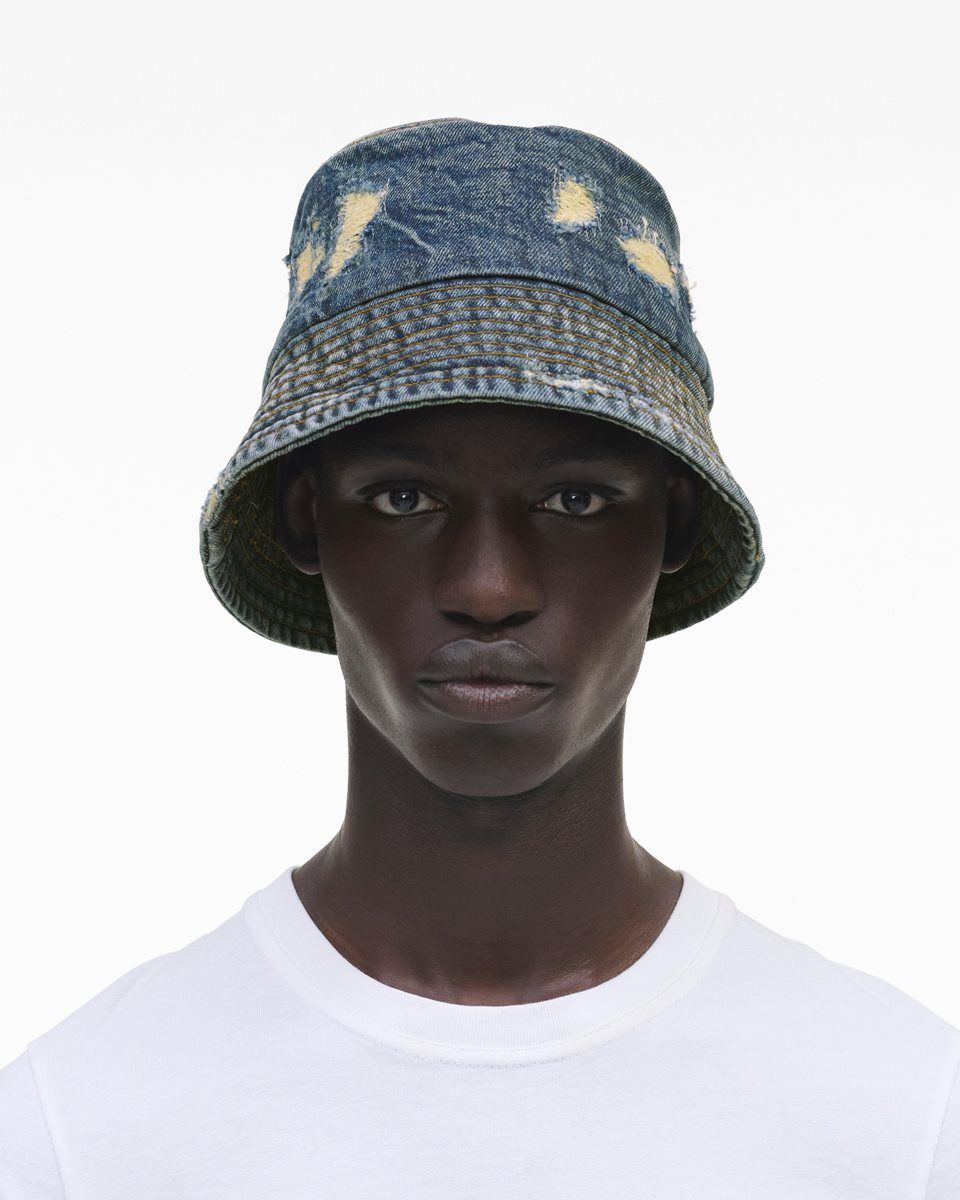 Indigo Marc Jacobs The Rip And Repair Bucket Hat | 796520-QWN