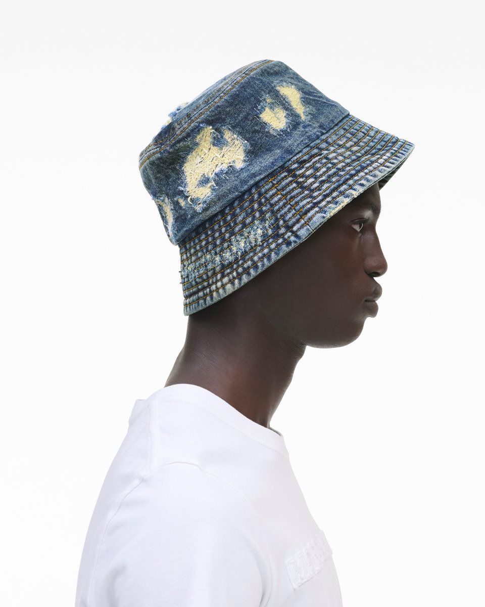 Indigo Marc Jacobs The Rip And Repair Bucket Hat | 796520-QWN