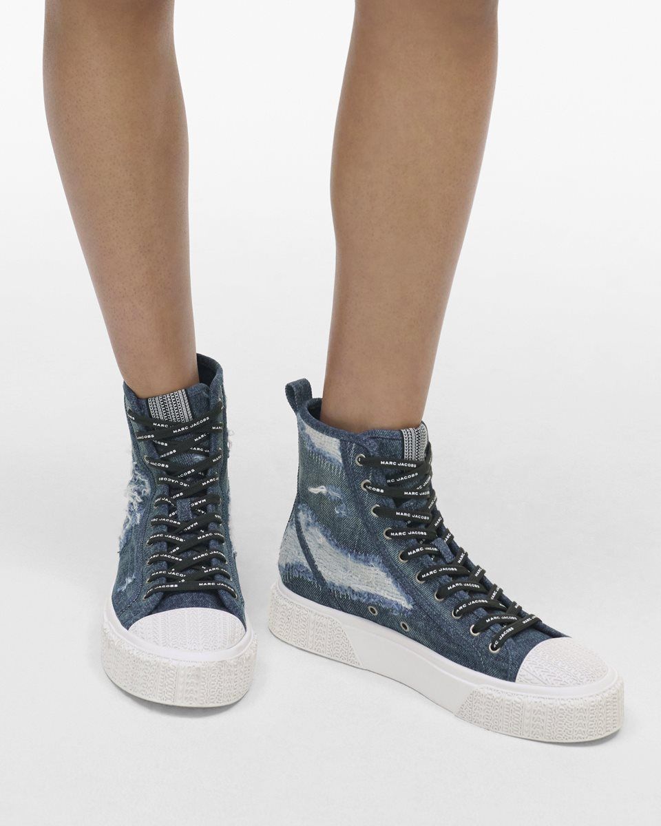 Indigo Marc Jacobs The Rip And Repair Denim High Top Sneaker | 954307-HWG