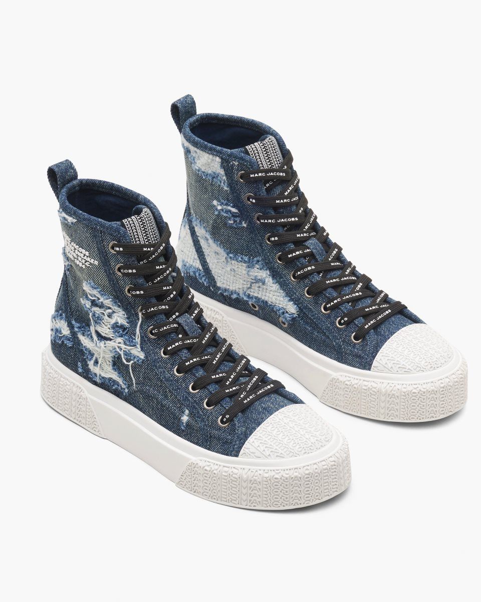 Indigo Marc Jacobs The Rip And Repair Denim High Top Sneaker | 954307-HWG