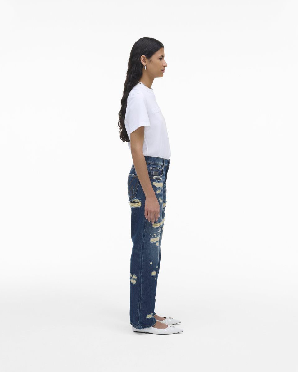 Indigo Marc Jacobs The Rip And Repair Straight Jean | 305947-OGD