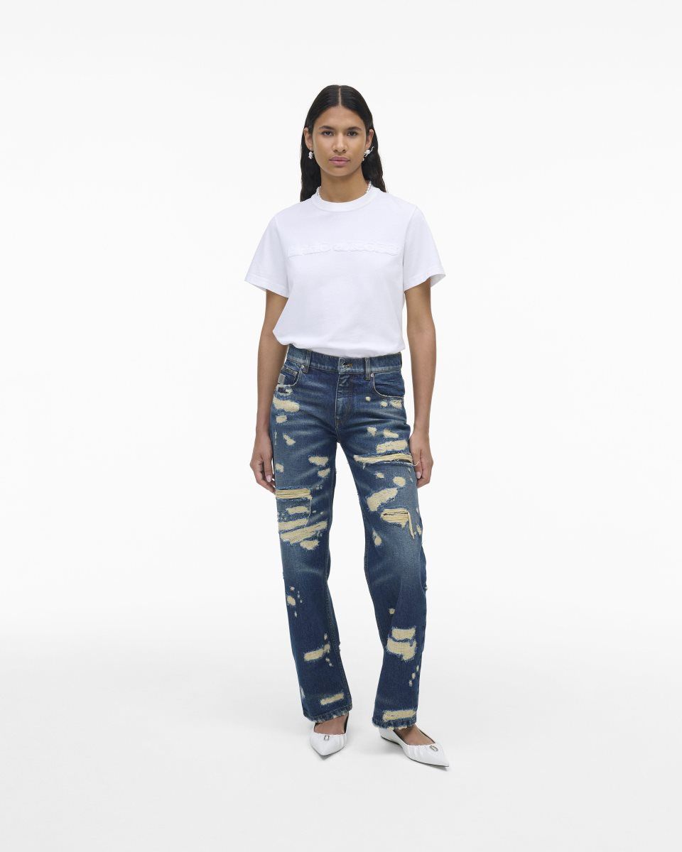 Indigo Marc Jacobs The Rip And Repair Straight Jean | 305947-OGD