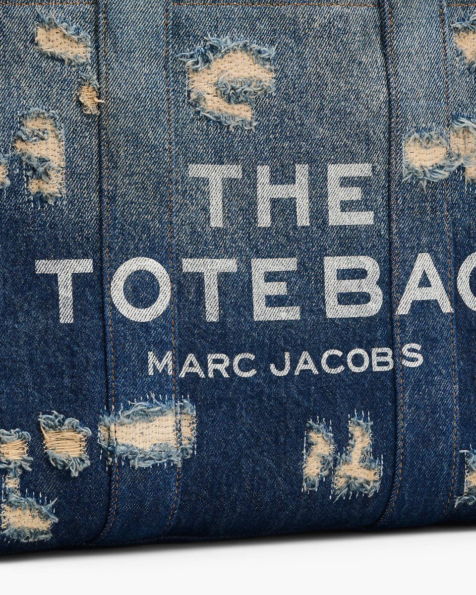 Indigo Marc Jacobs The Rip and Repair Denim Medium Tote Bag | 285607-LJT